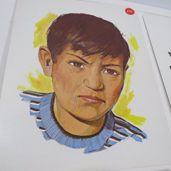 Peabody 60s Children's Expressive Faces (4) cards Vintage Artwork Kids - Picture 3 of 6